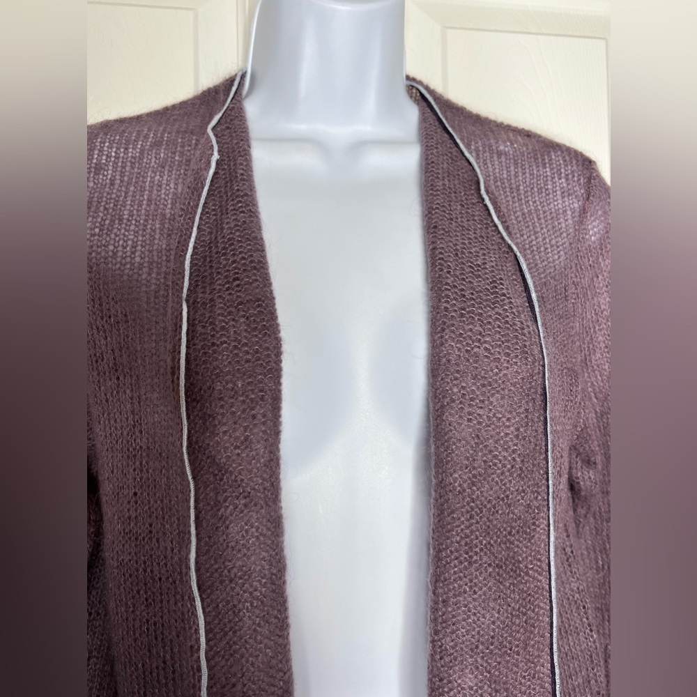 Divertimento Women’s 2 Mohair Knit Cardigan Sweater Purple Xs Made In France - Picture 11 of 15